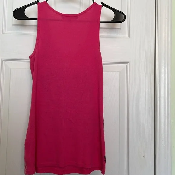 Almost famous sequin long tank top fuchsia pink black gold size M very nice - Picture 5 of 10